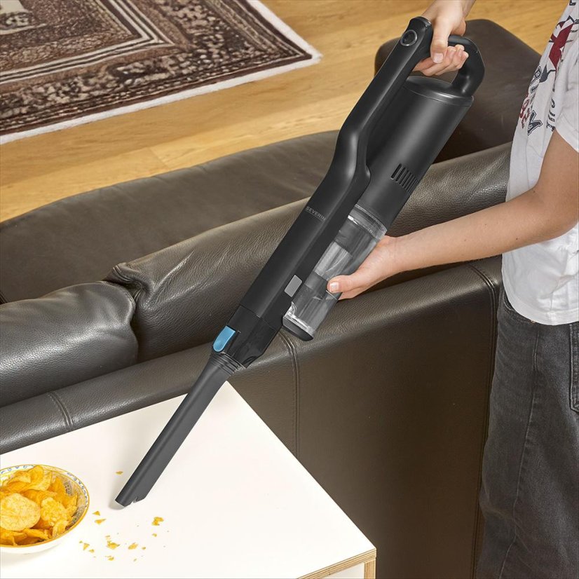 Severin S'Power Slim HV 7151 stick vacuum cleaner, black and blue