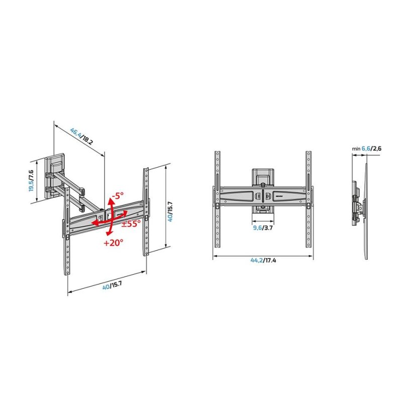 TV-tartó dupla forgással Meliconi FlatStyle FDR400 580469 fekete