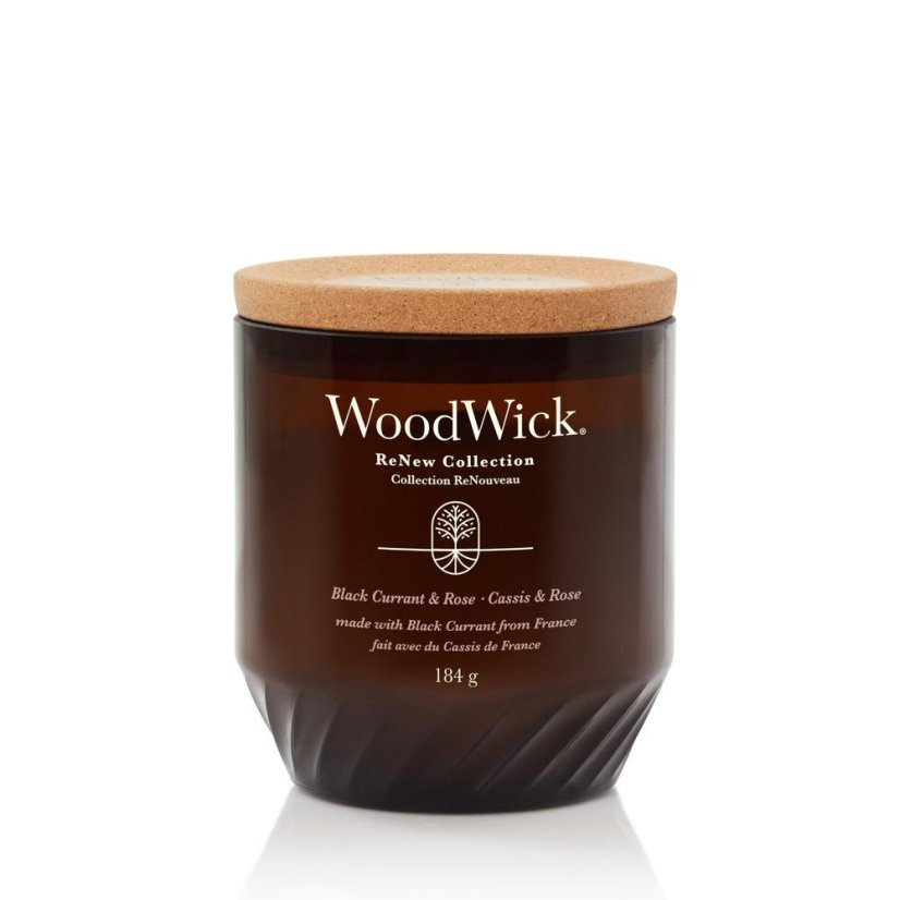 WoodWick ReNew Kerze mittelgroß, Black Currant & Rose
