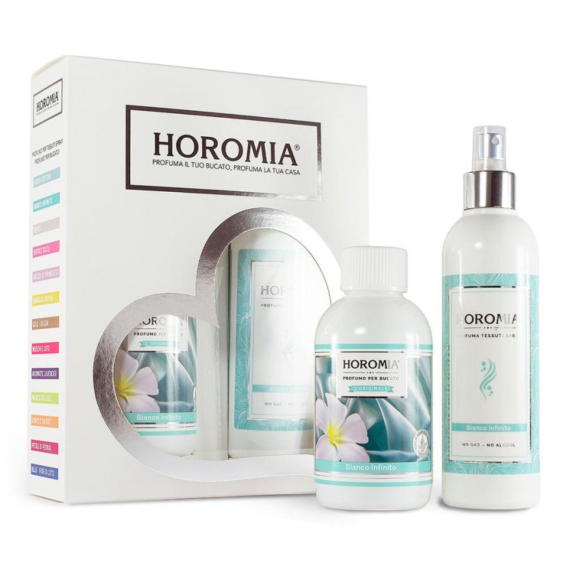 Geschenkset mit Horotwins Bianco Infinito Wäscheparfüm