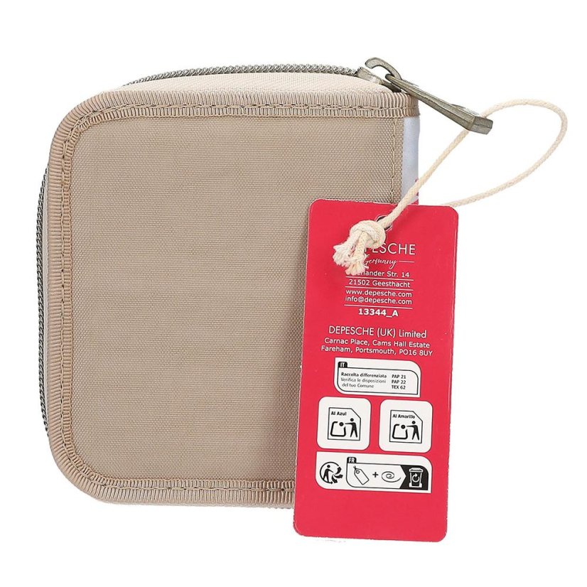 Miss Melody Poppy Sand fabric wallet with zipper