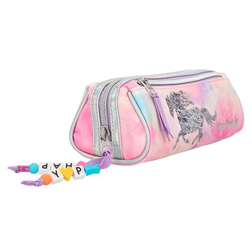 Miss Melody pencil case, sequined horse, batik