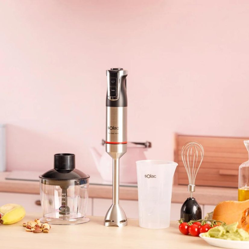 Solac Pro Chef 1501 hand blender with accessories, BA5618 stainless steel