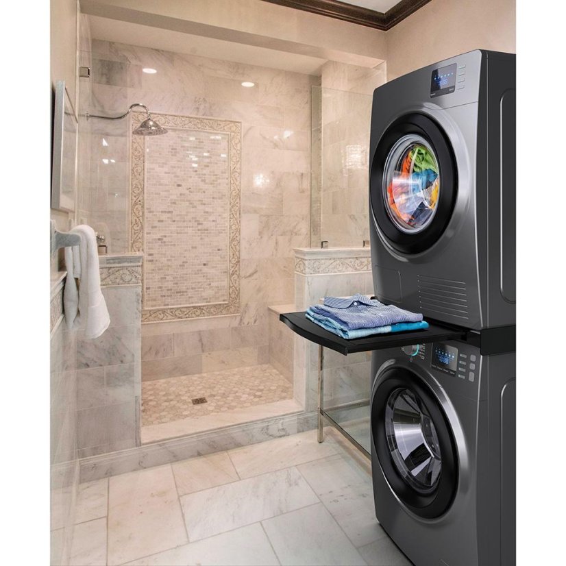 Universeller Zwischenraum zwischen Waschmaschine und Trockner mit ausziehbarem Regal Meliconi Torre Black 656136 schwarz