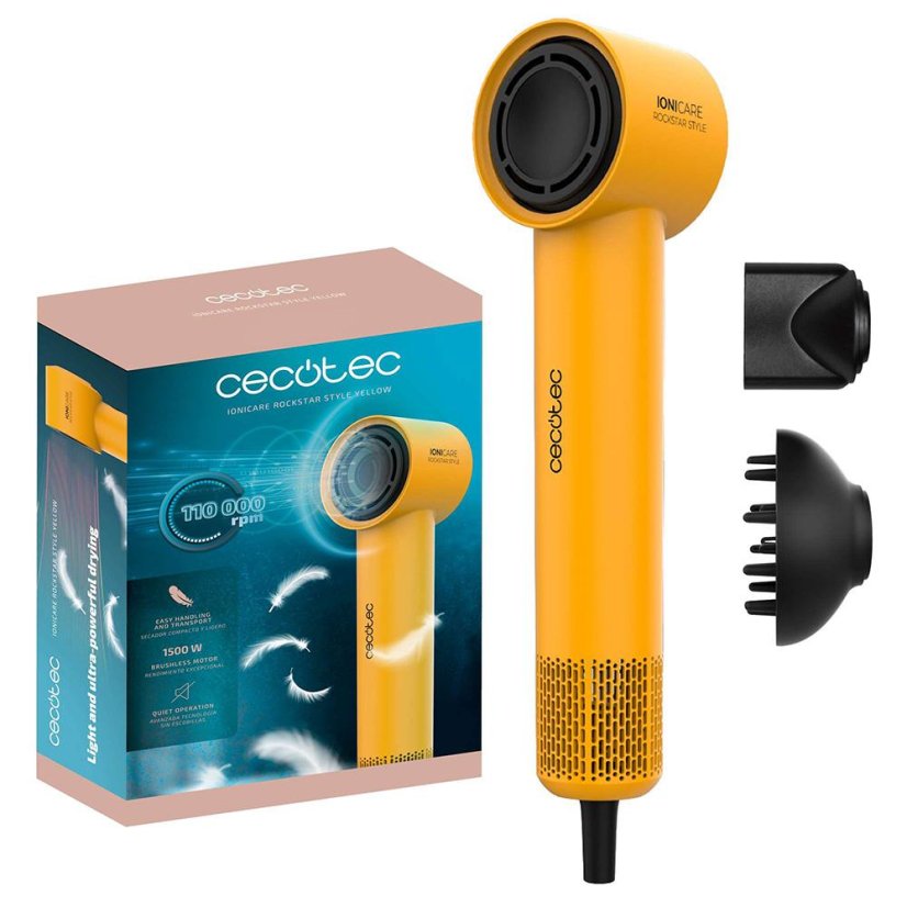 Haartrockner Cecotec IoniCare RockStar Style Black 100836 gelb