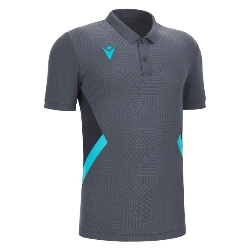 Macron Rap Polo Shirt - Color: Gray/light blue, Size: M