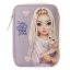 Single-layer pencil case with accessories and Kitty & Doggy pocket