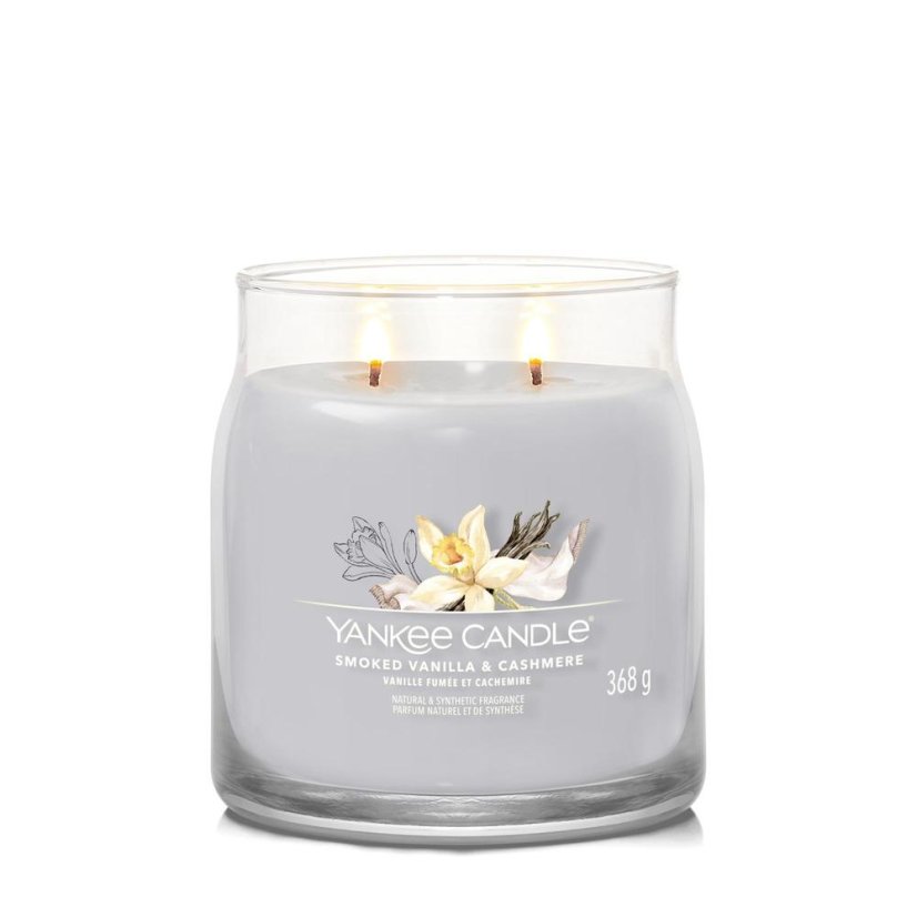 Yankee candle Signature Kerze mittelgroß, Smoked Vanilla & Cashmere