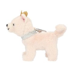 Beige dog plush keychain with crown Top Model