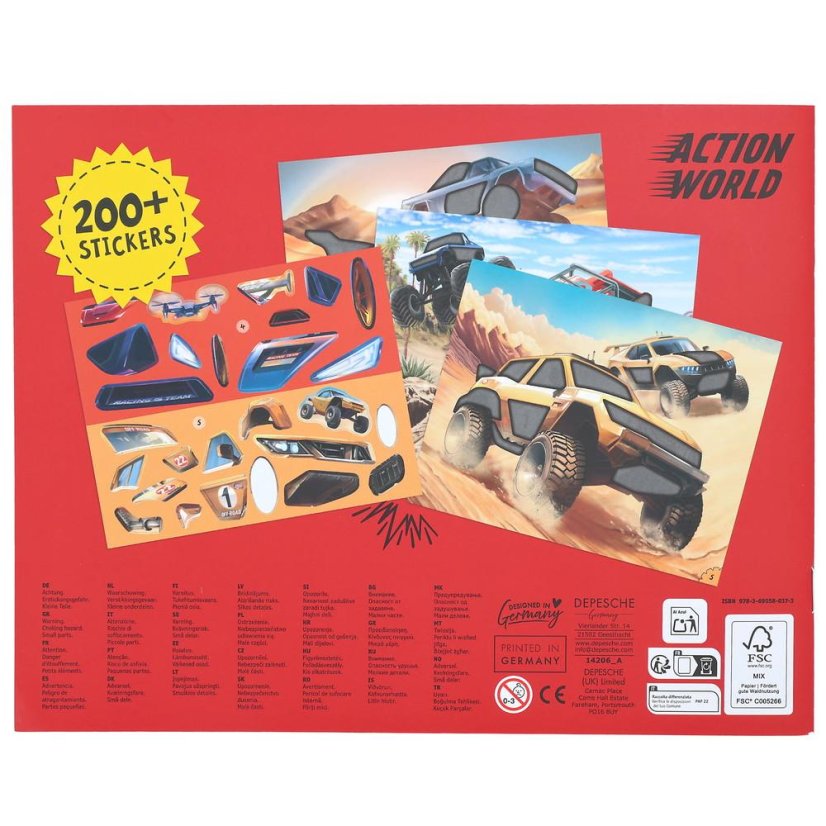 Samolepkový sešit Action World Monster Cars