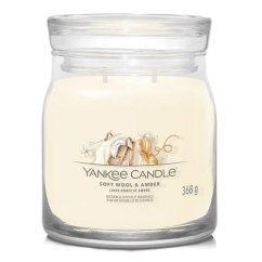 Svíčka Yankee Candle Signature střední, Soft Wool & Amber