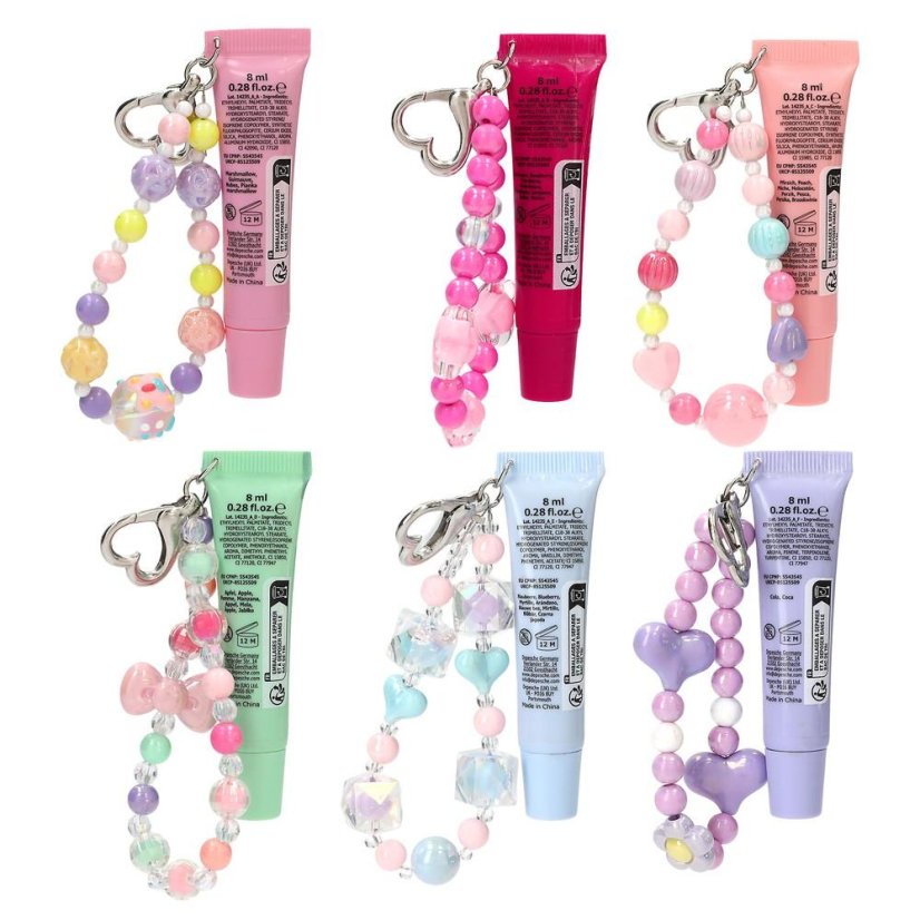 Top Model Glow to Go Lip Gloss with Bead Charm, Blueberry Scent