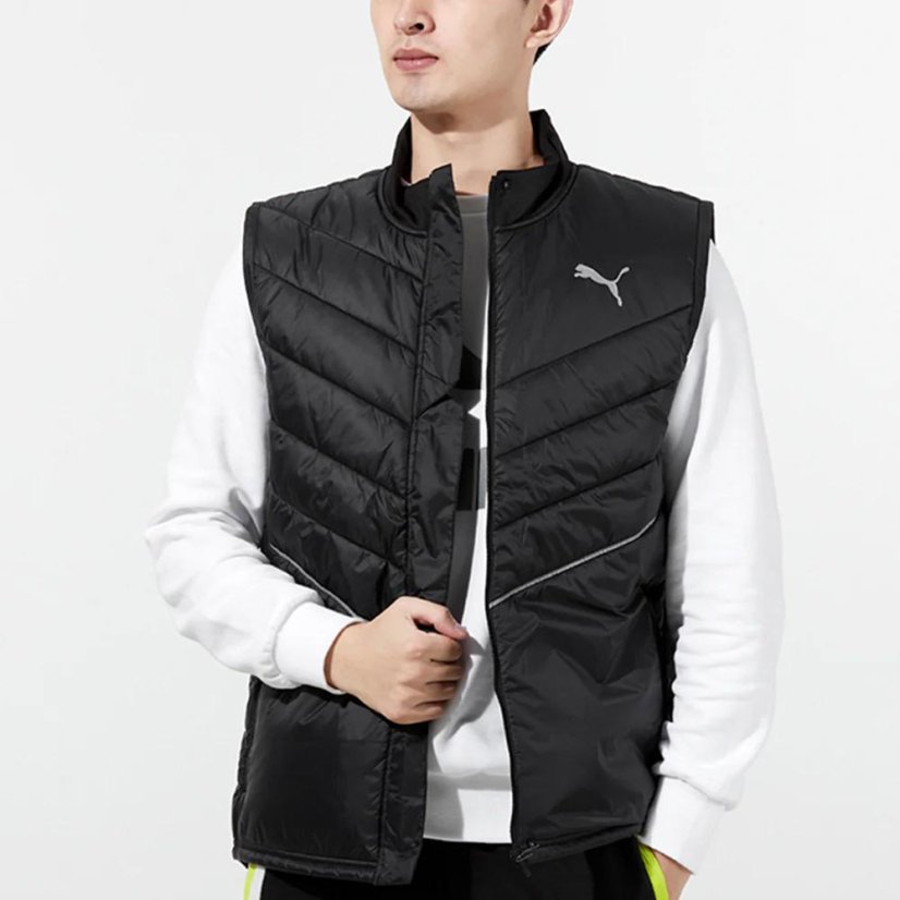Men's Puma Run Elevated Padded Running Vest - Color: Black, Size: S