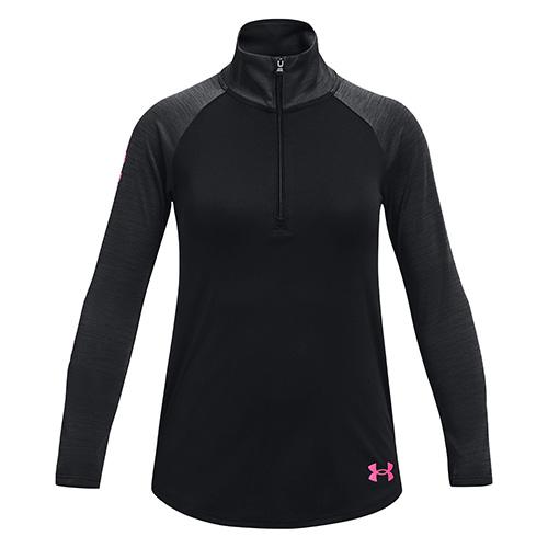 Under Armour Tech Graphic Half Zip Girls' T-Shirt - Color: Black, Size: L
