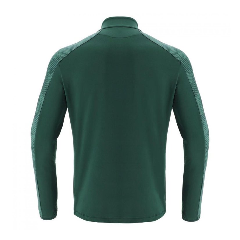 Tričko Macron Naryn 1/4 ZIP - Farba: Fľašová zelená, Veľkosť: M
