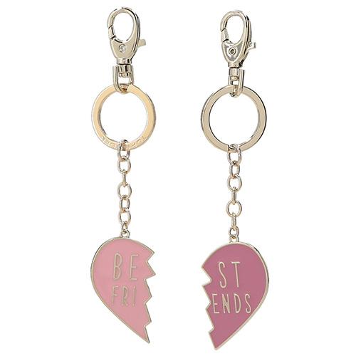 Prívesok s karabínkou v tvare srdca Top Model Best Friends, ružová