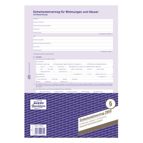 Rental agreement DE Avery Zweckform