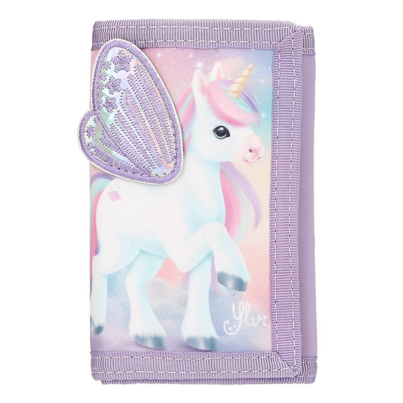 Ylvi fabric wallet with Velcro closure, wing patch