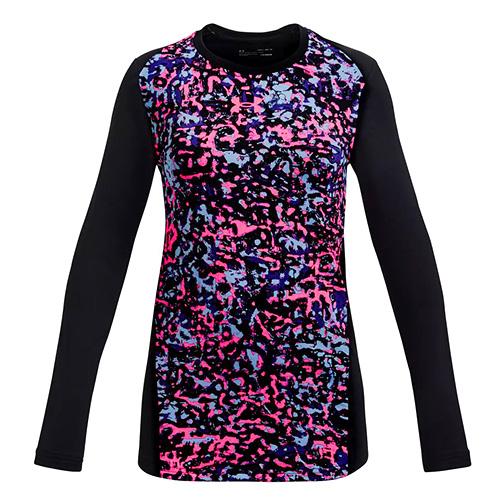 Under Armour ColdGear Novelty LS Crew T-Shirt für Mädchen - Farbe: Schwarz, Größe: L