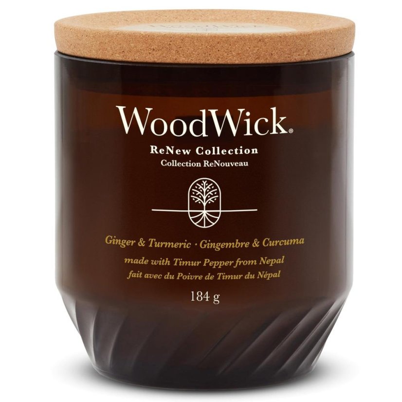 WoodWick ReNew Kerze mittelgroß, Ingwer & Kurkuma