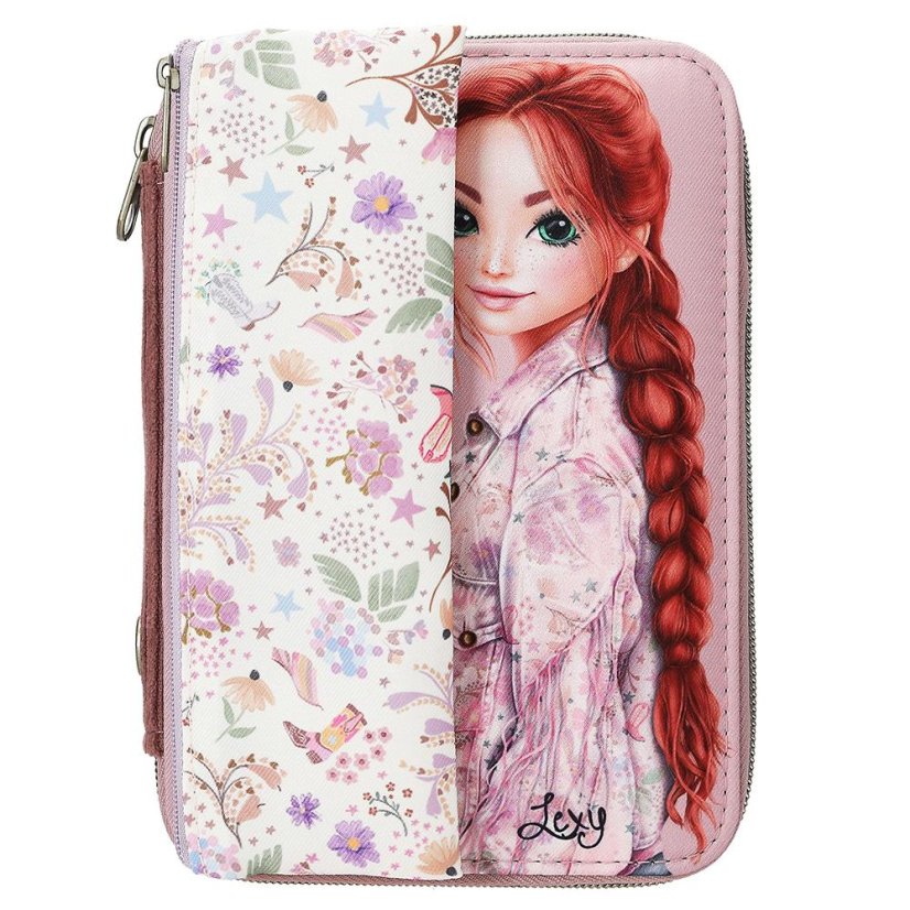 Pencil case with accessories and Velcro pouch Top Model CowGirl