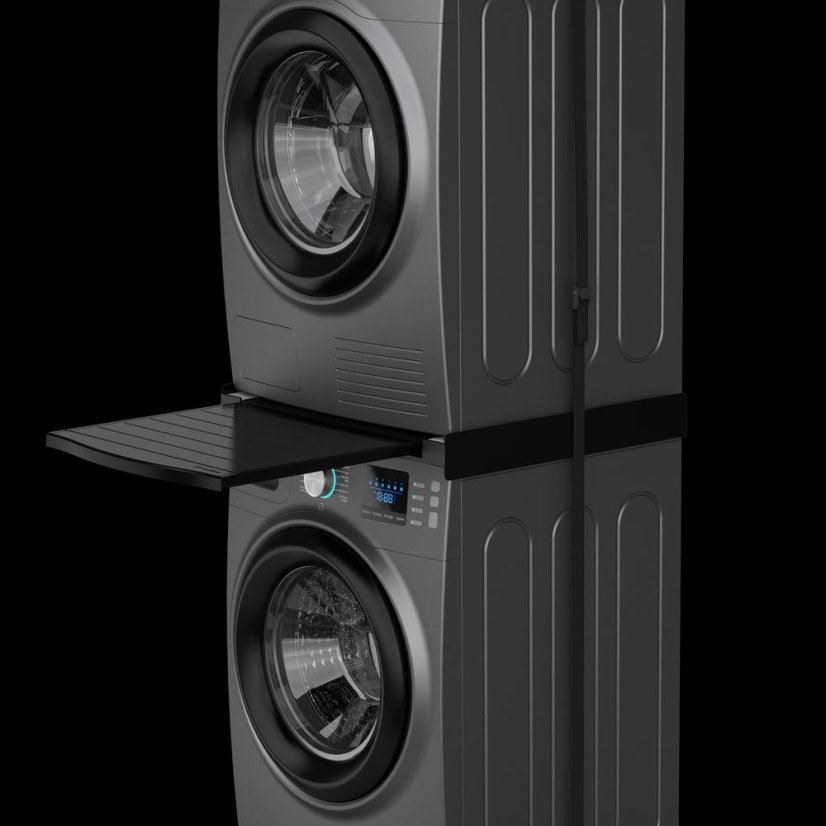 Zwischenstück für Waschmaschine und Wäschetrockner Meliconi 656136 Torre Black, schwarz