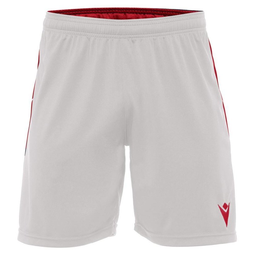 Macron Tempel Fußballshorts - Farbe: Weiß/Rot, Größe: XXS