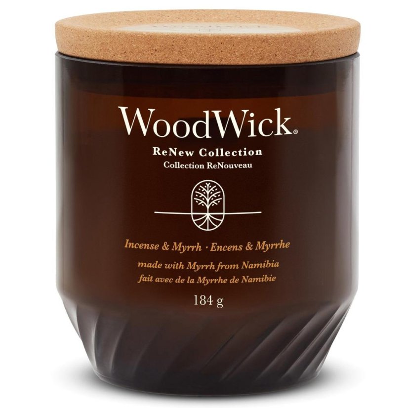 WoodWick ReNew Kerze mittelgroß, Incense & Myrrh