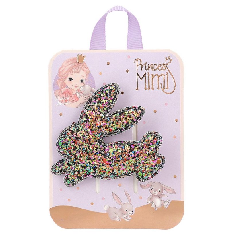 Princess Mimi Hair Clip – Sparkling Rainbow Bunny