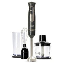 Black+Decker BXHBA800E black-stainless steel hand blender with accessories