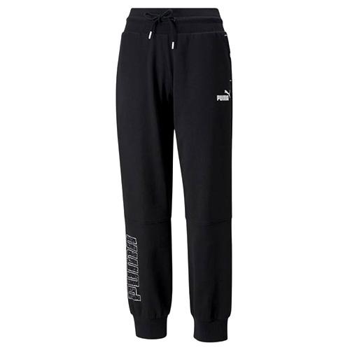 Damen-Jogginghose Puma Power Colorblock Stardust - Farbe: Schwarz, Größe: L