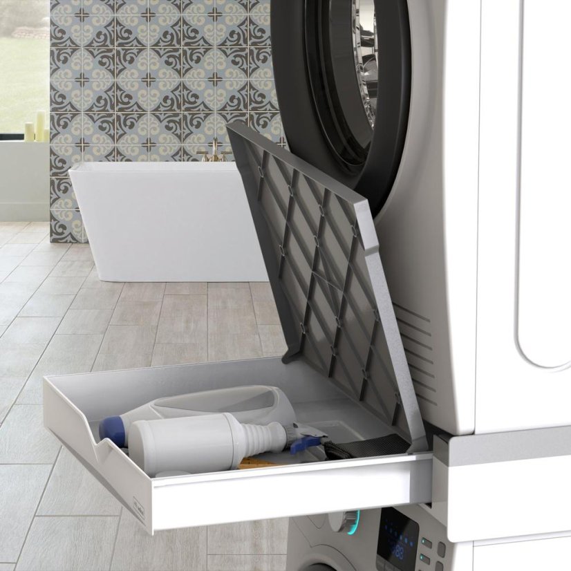 Meliconi 656123 Torre Duo 2-in-1 Washer-Dryer Combo, White