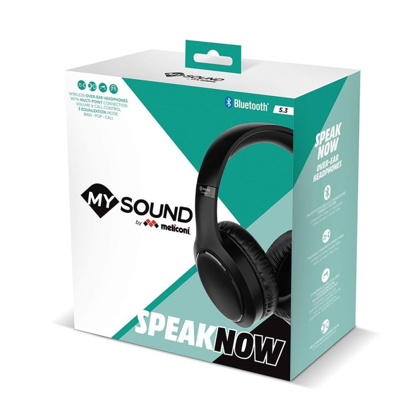 Meliconi SPEAK NOW BT 5.3 wireless headphones, 497408 black