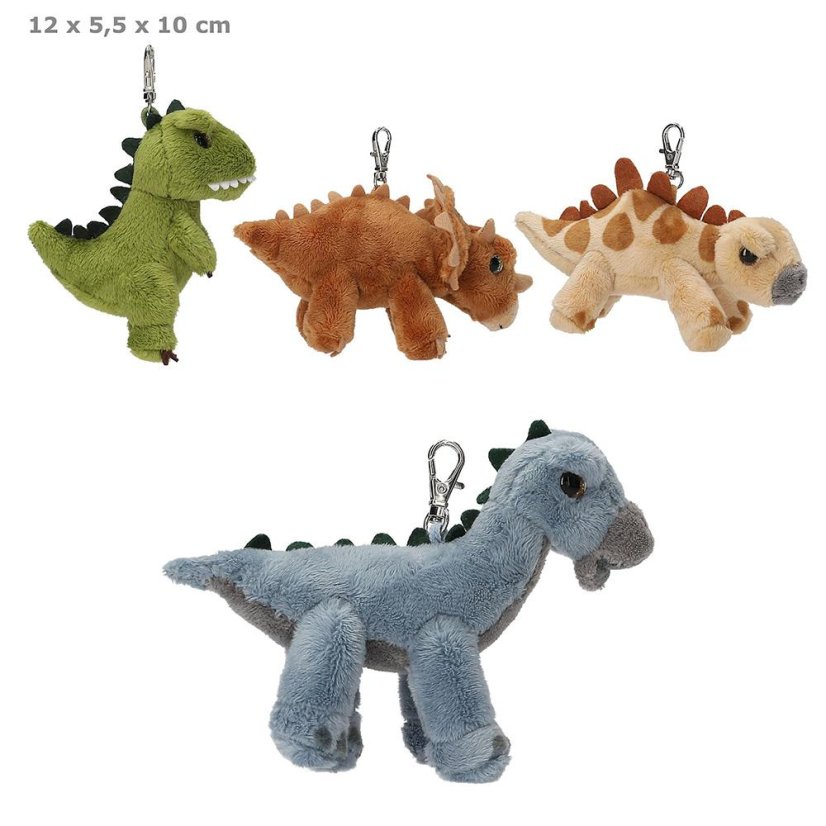 Dino World dinosaur-shaped plush keychain