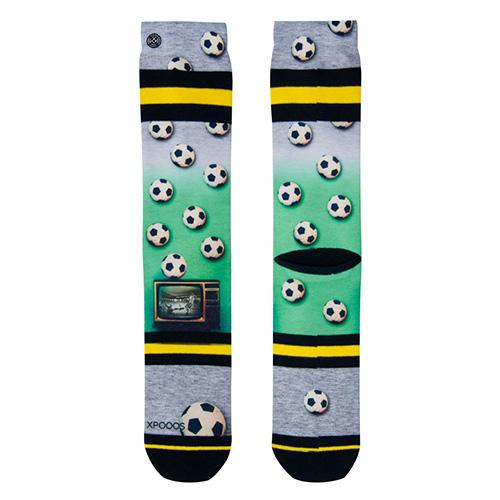 Men's socks XPOOOS Soccer at TV - Color: Gray/green, Size: 39/42