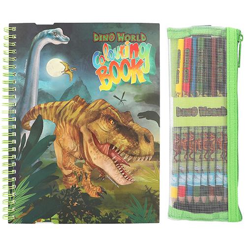 Kolorowanki z kredkami w opakowaniu Dino World