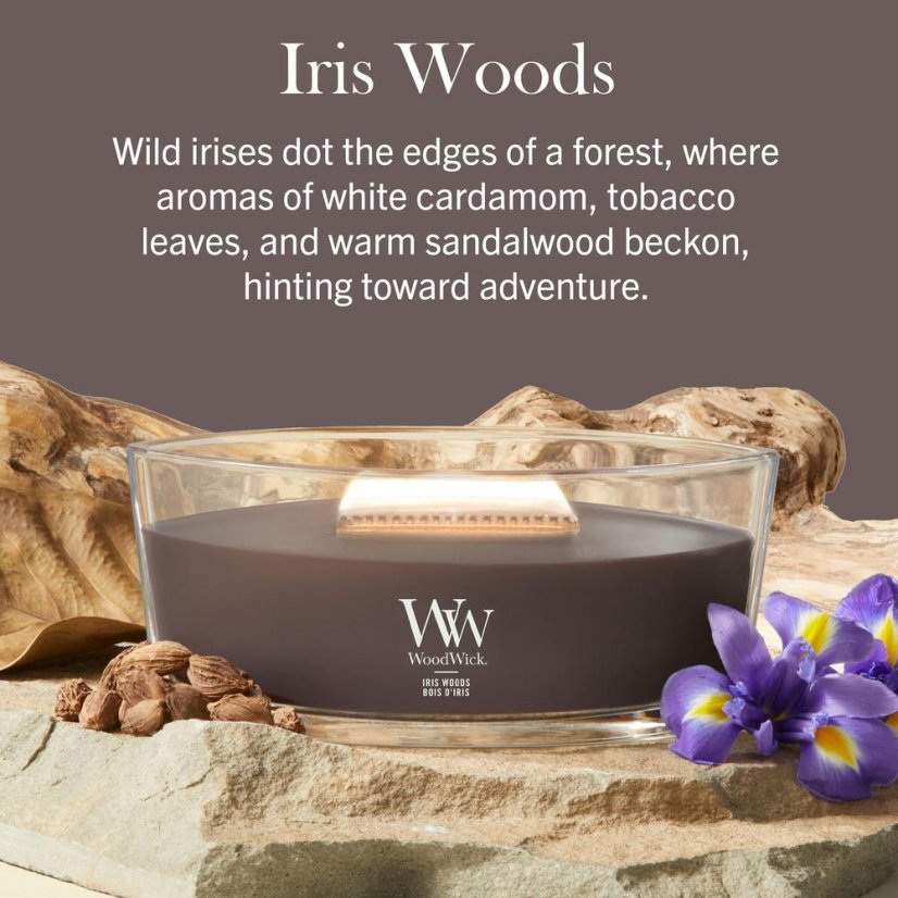 WoodWick Boat Candle, Iris Woods