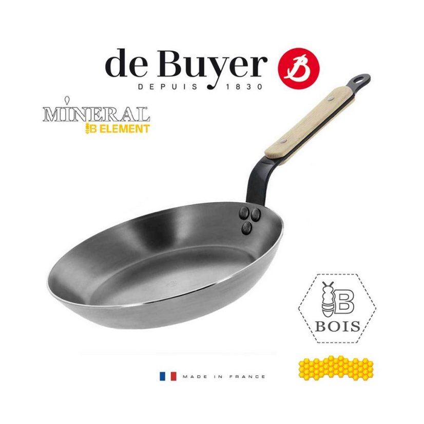 Stahlpfanne de Buyer Mineral B Bois 5710.24, 24 cm