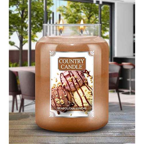 Country Candle Kerze groß, Neapolitan Sundae
