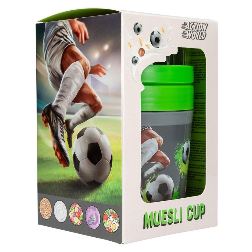 Two-part Action World cereal bowl, soccer theme