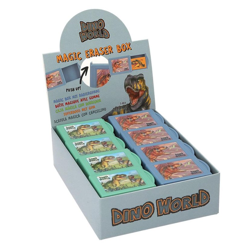 Magic eraser in a Dino World box