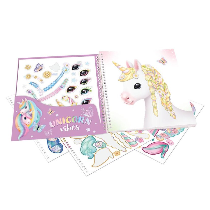 Kreatives Heft mit Aufklebern Einhorn Ylvi