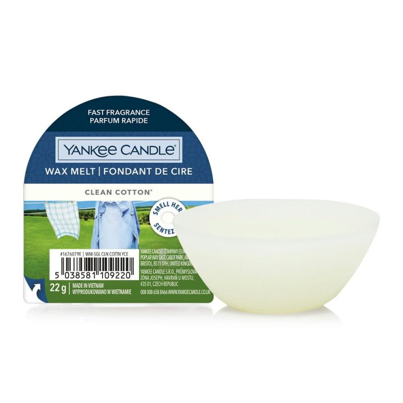 Scented wax Yankee Candle 22 g, Clean Cotton