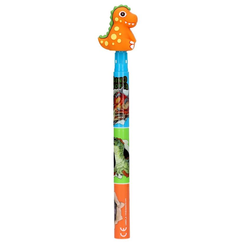 Trojitý zvýrazňovač s figúrkou Dino World, oranžový dinosaurus