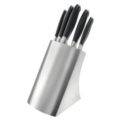 Stainless steel knife block + 5 Lion Sabatier International 666482 GLASGOW silver knives