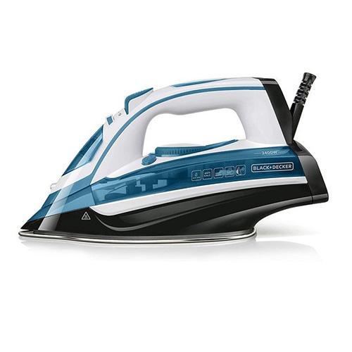 Black+Decker BXIR2402E steam iron, white and blue