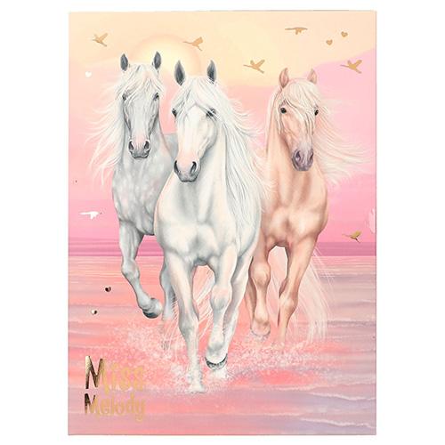Briefpapier-Set Miss Melody, drei galoppierende Pferde