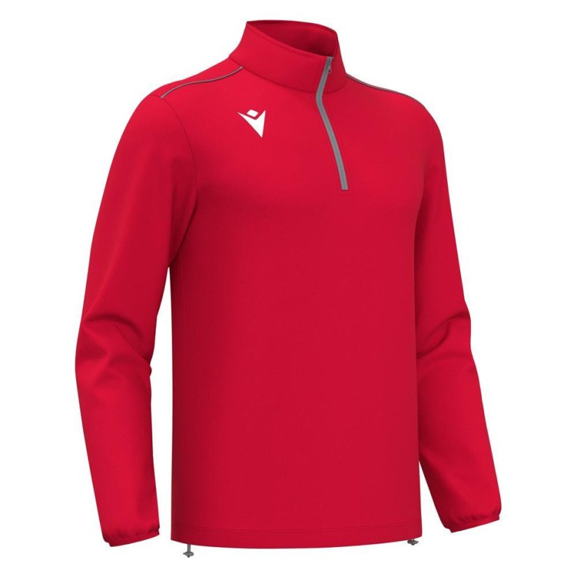 Macron Havel T-Shirt mit 1/4-Reißverschluss - Farbe: Rot, Größe: 3XS