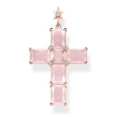 Přívěsek Thomas Sabo Cross Pink PE890-417-9