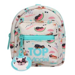 Mini-Rucksack mit Karabinerhaken und Accessoires Top Model – Hund, türkisfarbener Reißverschluss